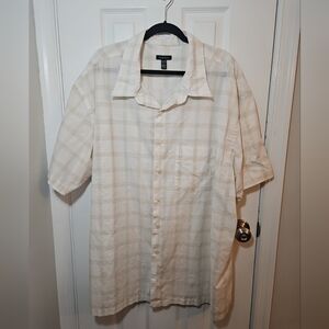 Van Heusen Men's Button Up Dress Shirt - Short sleeve  4XL